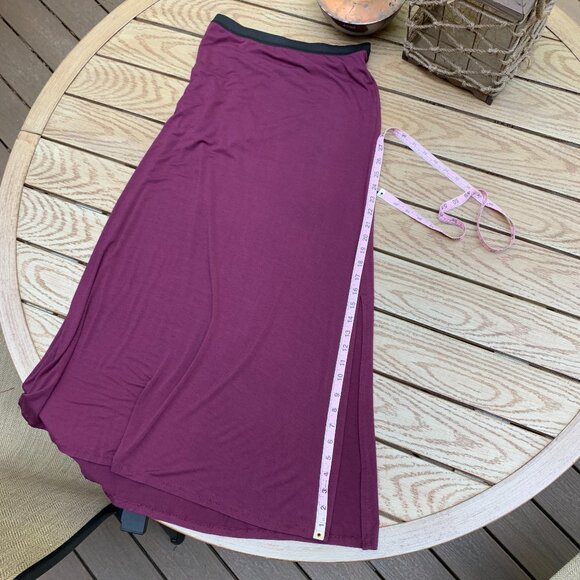 Free People Burgundy Side Slit Maxi Skirt - Picture 7 of 12